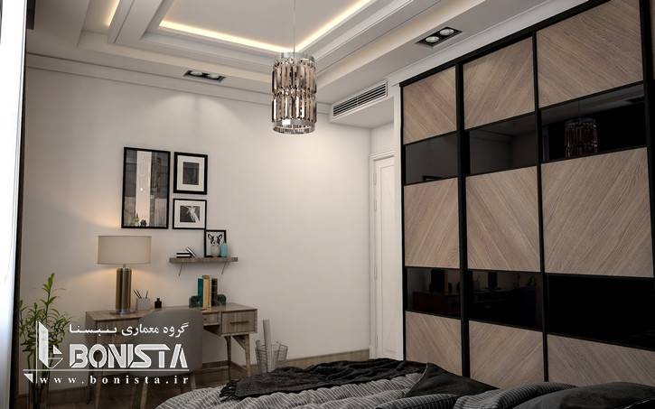 طراحی داخلی مدرن واحد های پروژه قیطریه - طراحی اتاق خواب